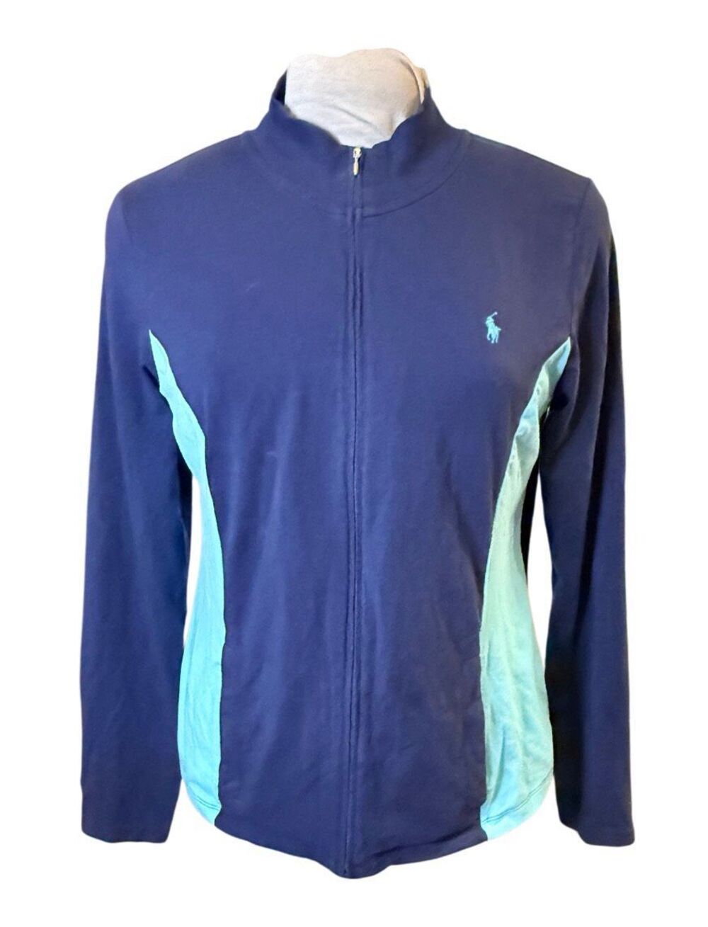 Ralph Lauren Blue Turquoise Zippered Full Zip Jacket XL Lightweight Packable